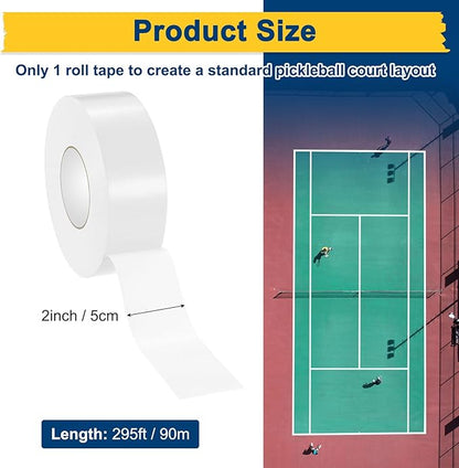 Pickleball Court Tape, Outdoor Pickleball Lines, No Residue Court Marking Kit for
