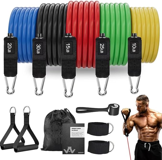 WHATAFIT Resistance Bands, Exercise Bands，Resistance Bands for Working Out, Work Out Bands with