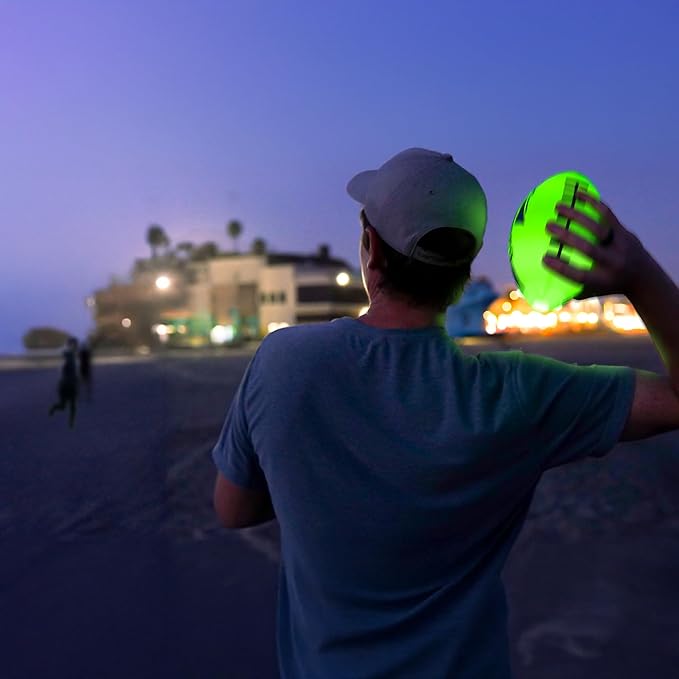 LIGHTRO - Soft Foam Glow in The Dark Football - 8" Youth Size - Super Bright LEDs - Batteries