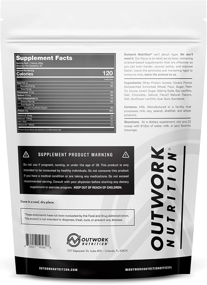Outwork Nutrition Whey Isolate Protein Powder - Accelerates Muscle Building & Recovery - Low