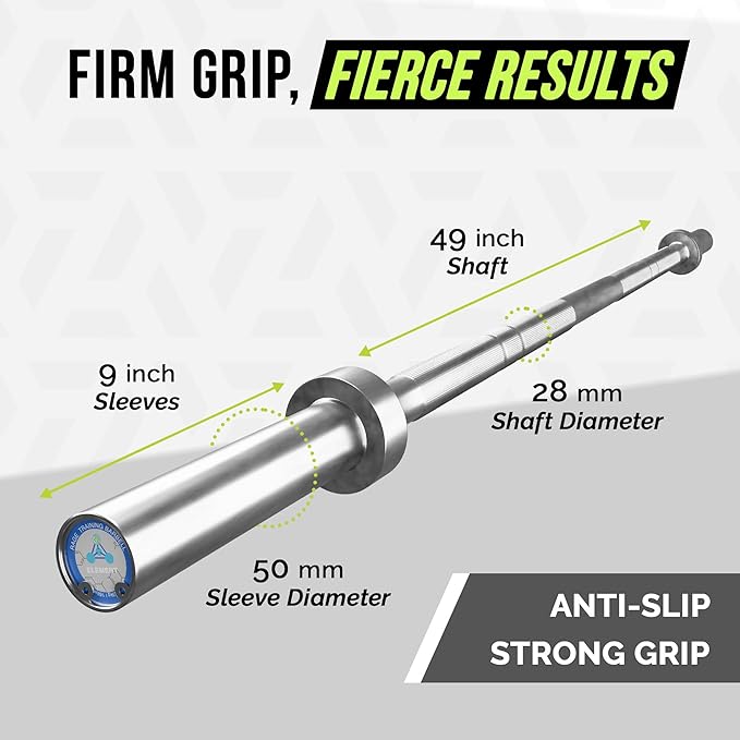 Olympic Training Barbell (6FT) (15 Pound Weight) (300 LBS Capacity), Home Gym Fitness Equipment