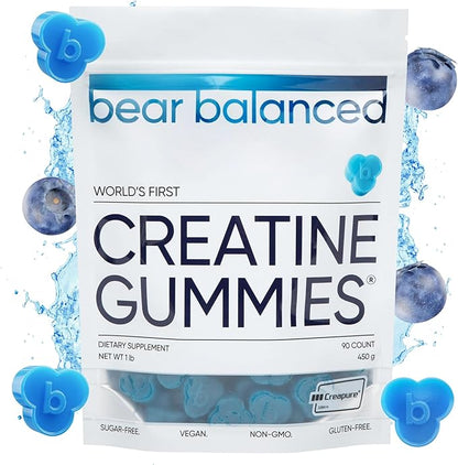 Creatine Gummies for Men & Women - Creapure® Creatine Monohydrate, L-Theanine, L-Tyrosine & B12 for