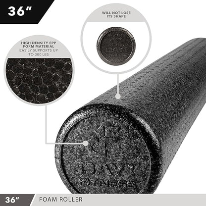 High-Density Round Foam Rollers - 4 Size and 8 Color Options - Massage Rollers for Stretching, Deep