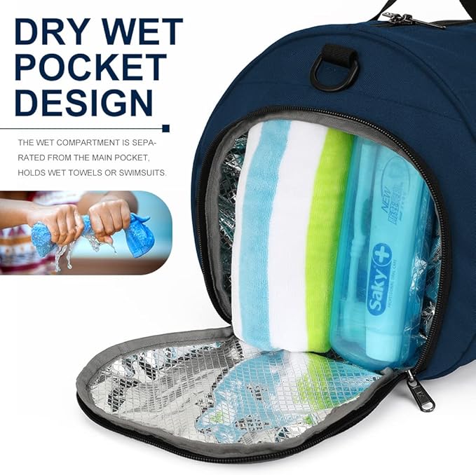 INOXTO Small Sports Gym Bag，Travel Duffel Bag with Dry Wet Pocket and Shoes Compartment for Women
