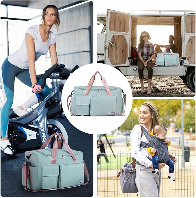 FIORETTO Women's Gym Duffle Bag with Shoes Compartment, 37L Capacity, Ideal for Travel, Gym