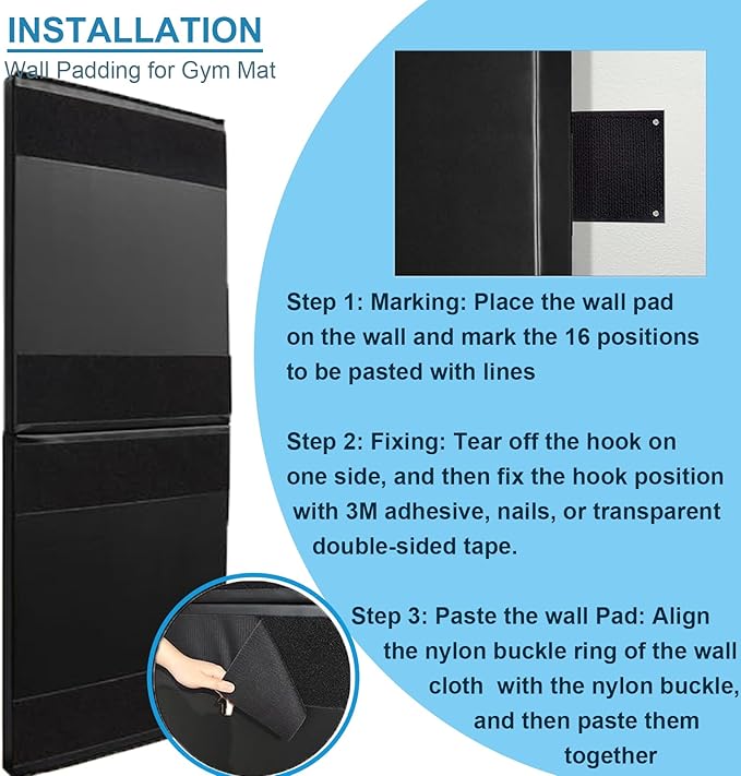 Basketball Wall Panels, 2" Thick Wall Pads for Gym, Gym Wall Padding with Waterproof Leather, Anti