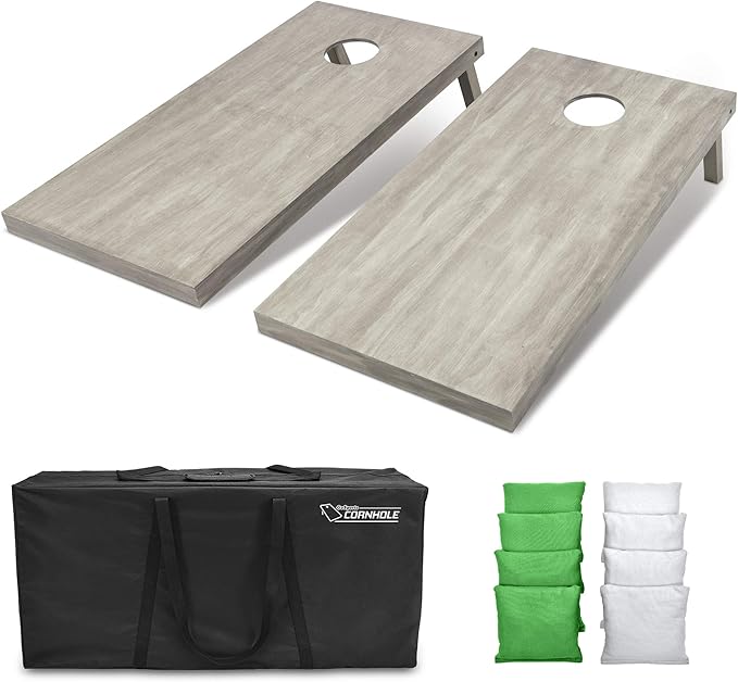 GoSports 4 ft x 2 ft Regulation Size Wooden Cornhole Boards Set - Includes Carrying Case and Bean