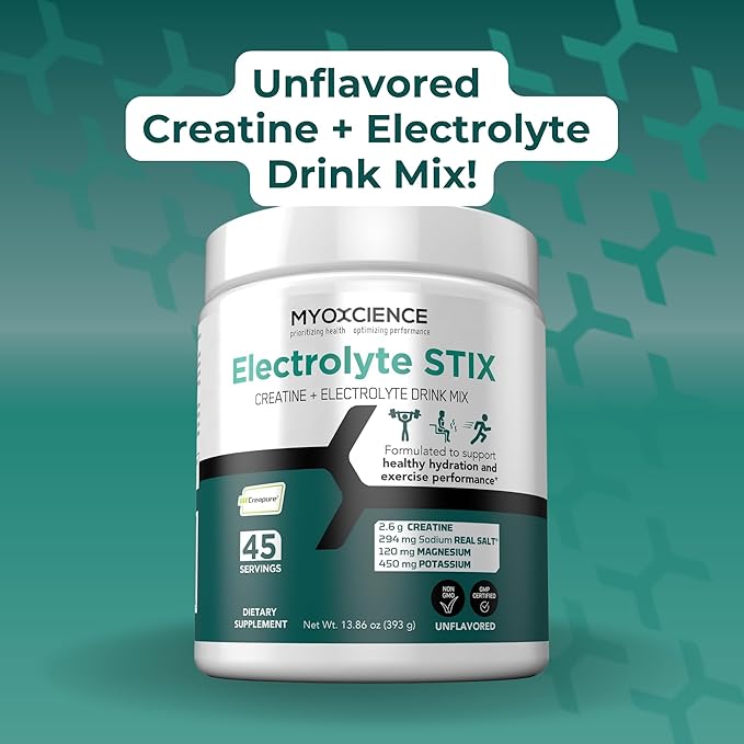 MYOXCIENCE Electrolyte STIX | Creatine Electrolyte Powder | Recovery from Exercise & Muscle