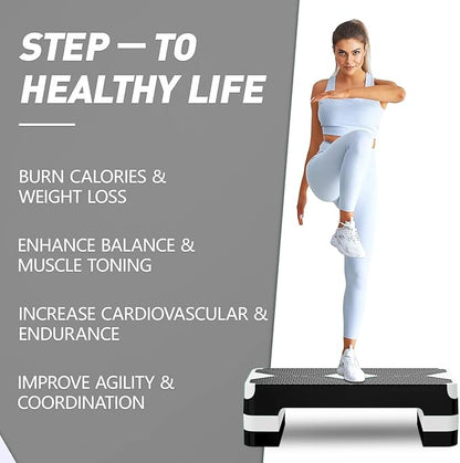Aerobic Exercise Step, Adjustable Aerobic Stepper for Exercise, Workout Step Platform for Step Up