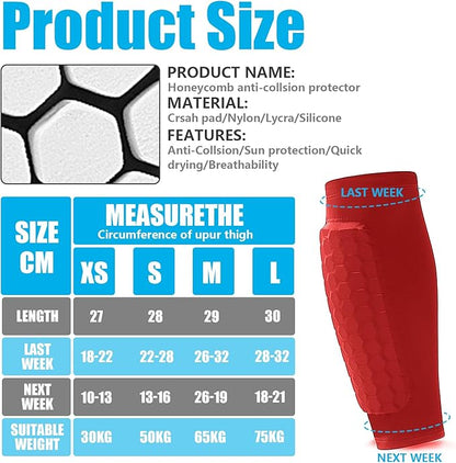 Soccer Shin Guards Shin Pads for Kids Youth Adult, Calf Compression Sleeve with Honeycomb Pads
