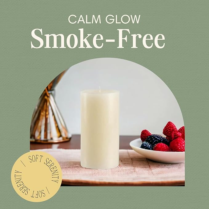 Mister Candle Non Scented Luxury 4 x 8 Pillar Candle, Hand Poured Ivory Unscented Candle for Home