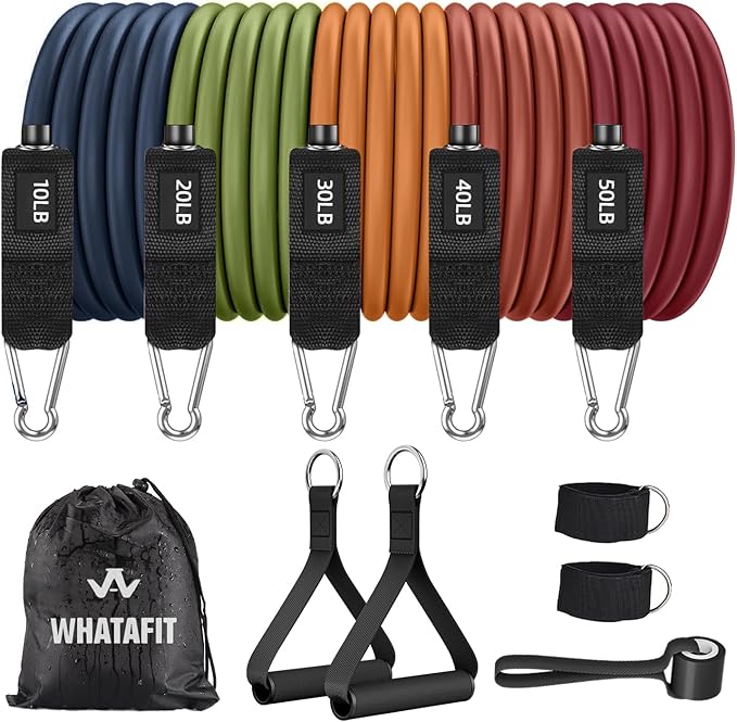 WHATAFIT Resistance Bands, Exercise Bands，Resistance Bands for Working Out, Work Out Bands with