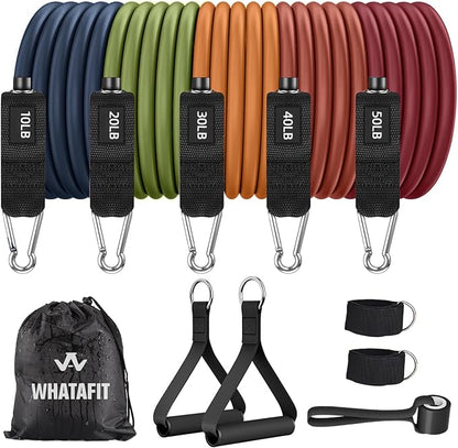 WHATAFIT Resistance Bands, Exercise Bands，Resistance Bands for Working Out, Work Out Bands with