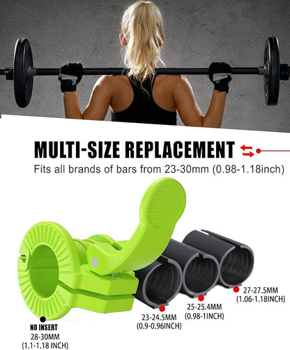 Barbell Clips 1 Inch Quick Release Weight Clamps 0.9-1.18inch Multi-Size Adjustable Olympic Clamps