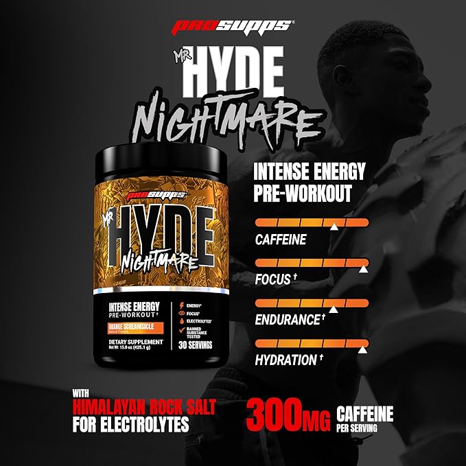 PROSUPPS Mr. Hyde Nightmare Pre Workout Powder with Caffeine & Beta Alanine - Preworkout for