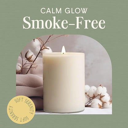 Mister Candle Dripless Vanilla Scented Ivory Pillar Candle Hand Made Vanilla Pillar Candles with