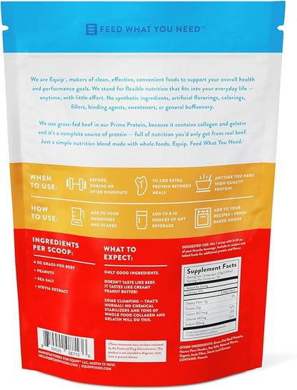 Equip Foods Prime Protein Powder | Clean, Grass Fed Beef Protein Powder for Women & Men | Carnivore