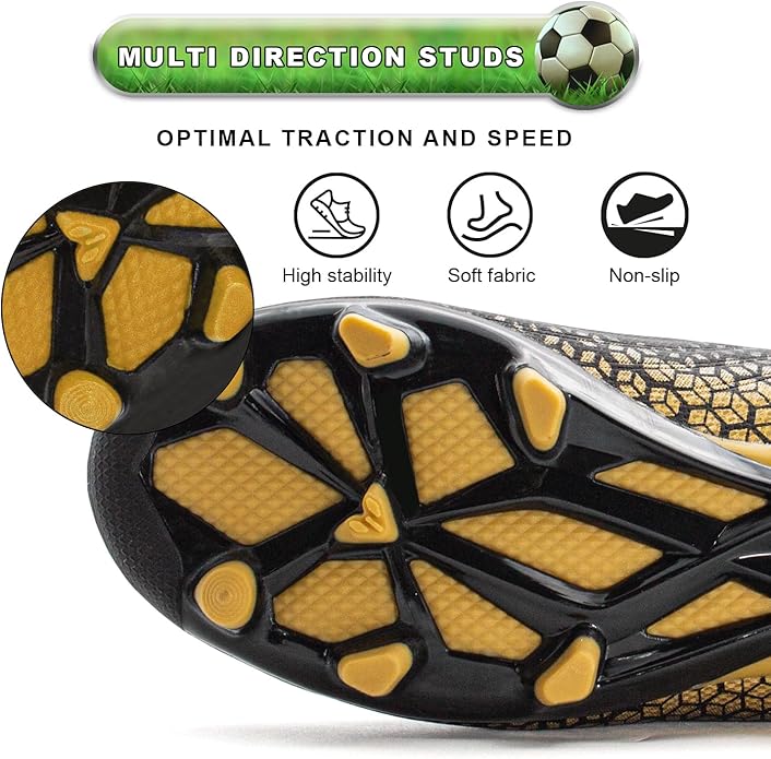 RUNIC Kids Soccer Cleats for Boys and Girls - Small and Big Kid Athletic Outdoor Football Shoes