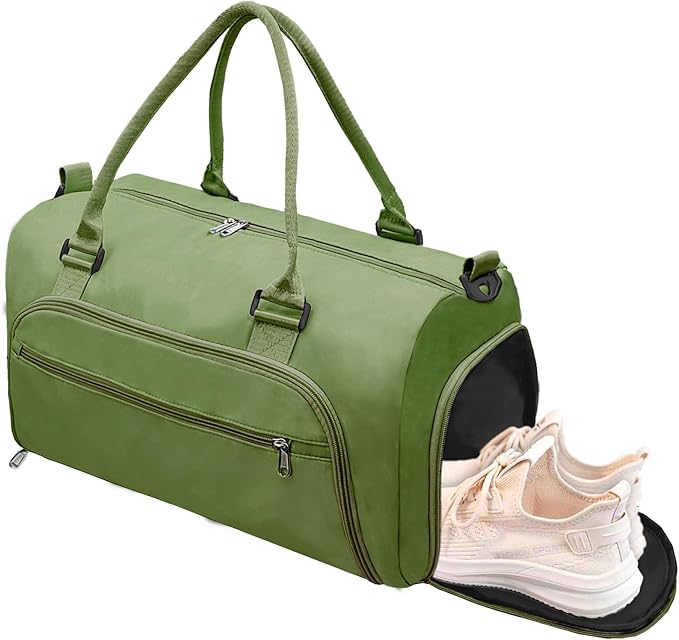 woogwin Gym Bag for Men & Women with Shoes & Wet Compartment Waterproof Duffle Bag for Travel