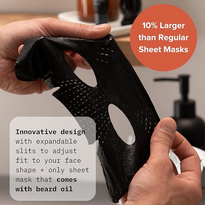 Cardon Face Mask for Bearded Men | Korean Sheet Mask for Men | Bamboo Charcoal Facial Mask and