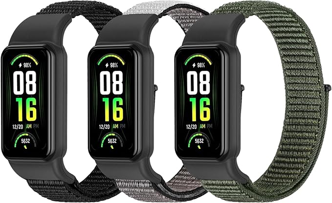 YCHDDER Solo Loop Nylon Bands Compatible with Amazfit Band 7 Straps,Soft Breathable Comfortable