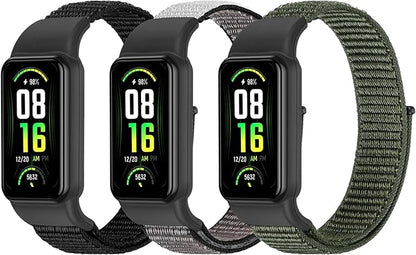 YCHDDER Solo Loop Nylon Bands Compatible with Amazfit Band 7 Straps,Soft Breathable Comfortable