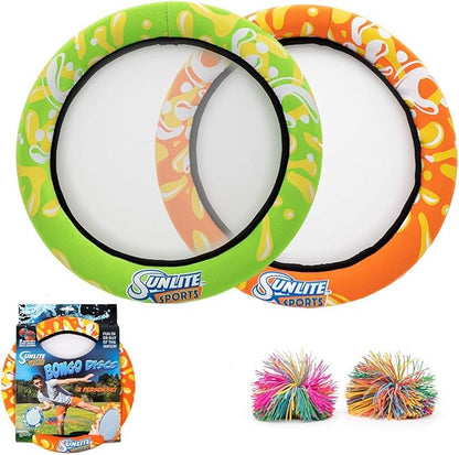 Sunlite Sports Bongo Discs, Ball Paddle Game, Ball Throwing Outdoor Games for Beach, Lawn
