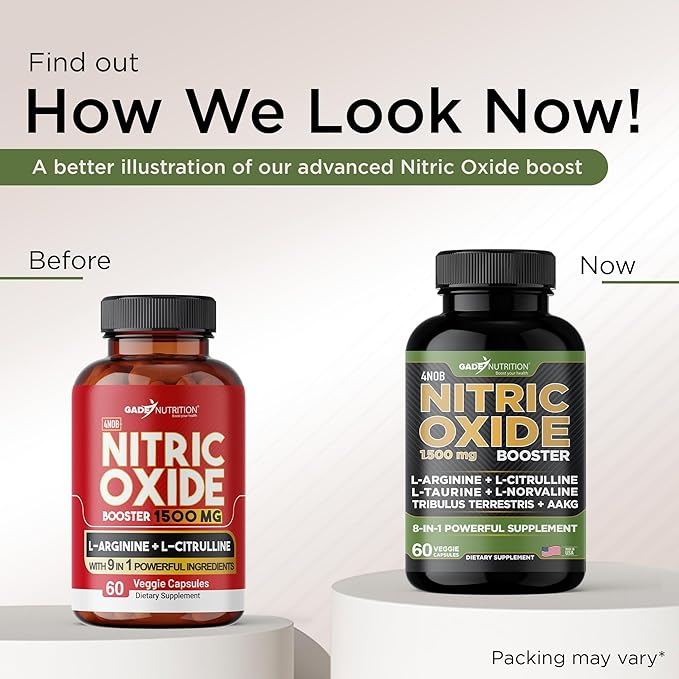 Gade Nutrition Nitric Oxide Supplement - L Arginine Capsules ??Helps to Improve Energy, Endurance &