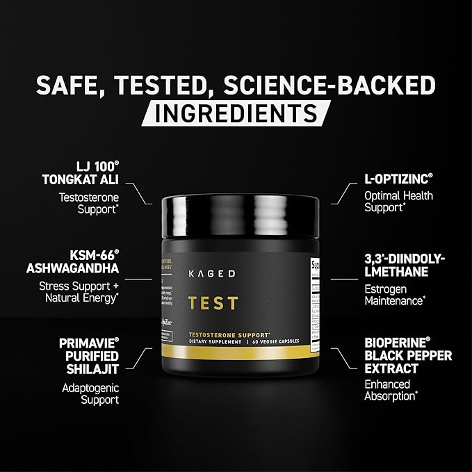 Kaged Test Capsules | Unflavored | Testosterone Booster Ferodrox | Premium Hormone Managment |