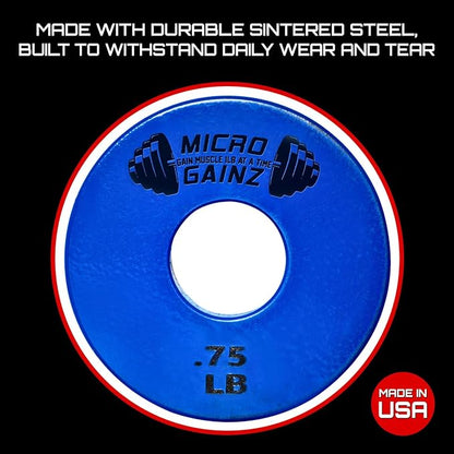Micro Gainz Standard 1-Inch Center Hole Fractional 2 Pcs Color Weight Plates, Choose (.25LB-1LB)