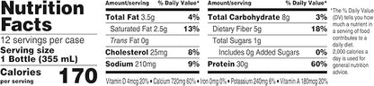 Oikos Protein Shake, Vanilla, 30g High Protein Drinks, Shelf Stable, Ready to Drink, 5g Prebiotic