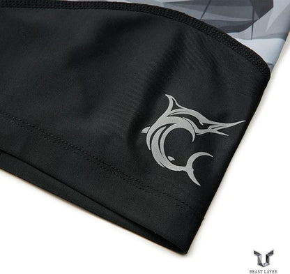 HUGE SPORTS Men's Rash Guard Swim Shorts Compression Swimming Jammer Cool Dry Active Swimsuit