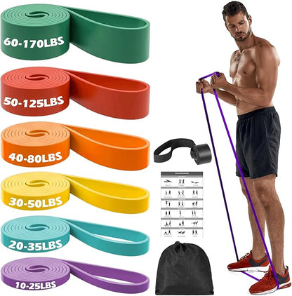 Zacro Resistance Bands, 6 Resistance Levels Pull Up Assistance Bands, Exercise Bands for Men&Women