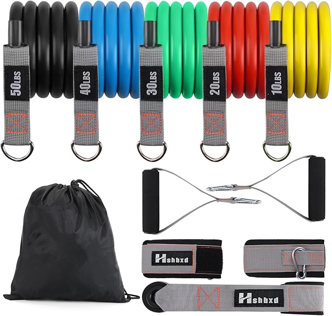 Resistance Bands with Handles for Working Out Women and Men, Exercise Bands with Door Anchor
