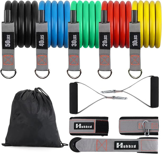Resistance Bands with Handles for Working Out Women and Men, Exercise Bands with Door Anchor