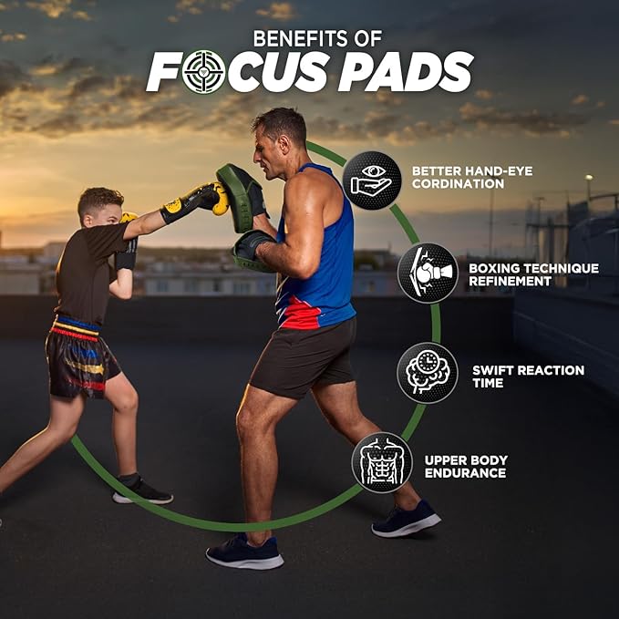 WYOX Curved Focus Mitts for Boxing & MMA | Durable PU Leather Punching Pads with Adjustable Strap |