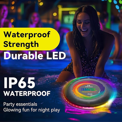 Light-Up Flying Disc - 16 Million Colors RGB or 50 LEDs, Ultra Bright, 12 Light Modes