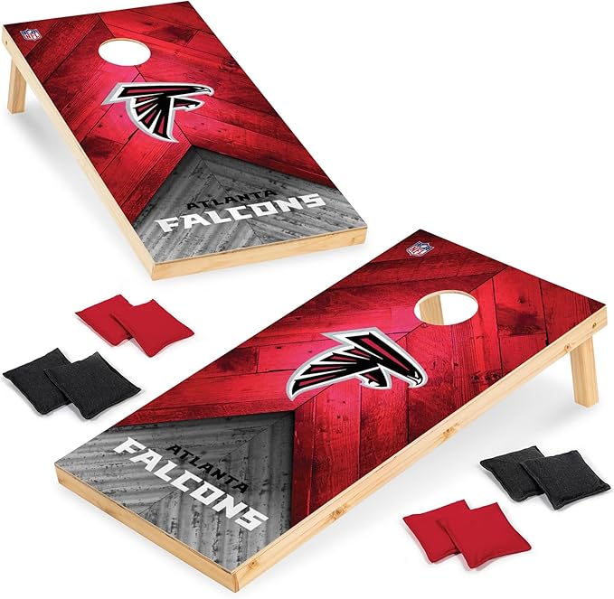 NFL Football 2' x 4' Regulation Size Solid Wood Cornhole Set with Direct Print HD Team Graphics