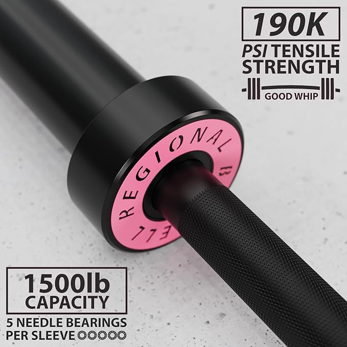 Synergee Regional Olympic 20kg Men’s and 15kg Women’s Hard Chrome & Black Phosphate Barbells. Rated