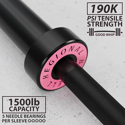 Synergee Regional Olympic 20kg Men’s and 15kg Women’s Hard Chrome & Black Phosphate Barbells. Rated