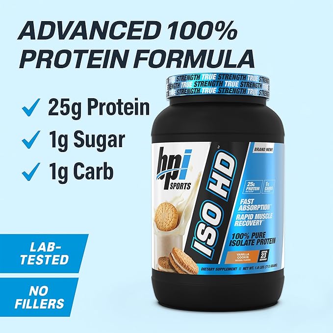 BPI Sports ISO HD Isolate Protein Powder ??100% Whey Isolate, Protein Powder for Muscle Gain