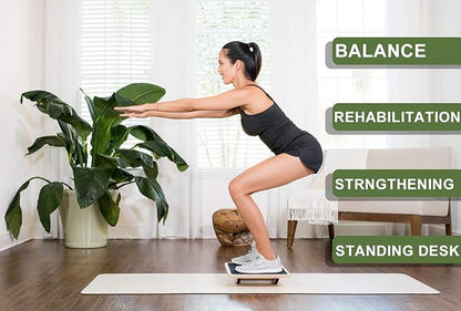 StrongTek Professional Wooden Balance Board, Rocker Board, Wood Standing Desk Accessory, Balancing
