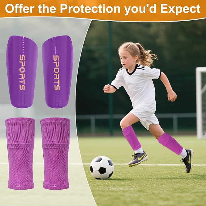 Shin Guards Soccer Kids 2025 Version High-Density Foam Soccer Shin Guard with Sleeves Shin