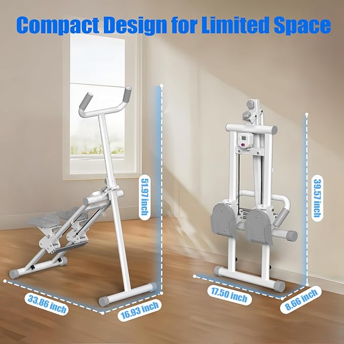 Steppers for Exercise at Home Stair Stepper with Handlebar and Resistance Foldable Stepper Climber