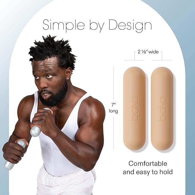 Bala Bars Dumbbell Set for Women & Men - Set of 2 Bars Designed for Walking, Strength Training