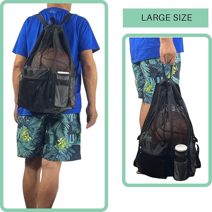 Mildbeer Large Drawstring Backpack for Men Women Athletic Gym Sports Workout Beach Swimming