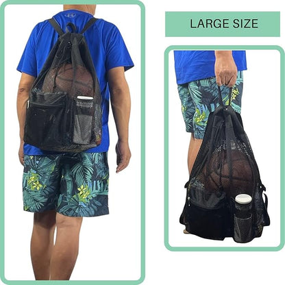 Mildbeer Large Drawstring Backpack for Men Women Athletic Gym Sports Workout Beach Swimming