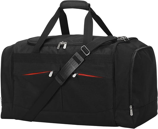 24 inch Large Gym Bag for Men - 65L Hard Bottom Duffle Bag with Shoes Compartment for Sport/Travel