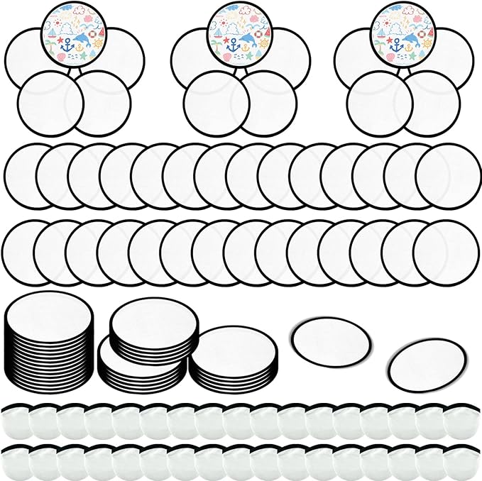 Foldable Flying Disc Fans Set with Bags, 9.8 Inch Black Egde Fabric Beach Flying Disc for Wedding