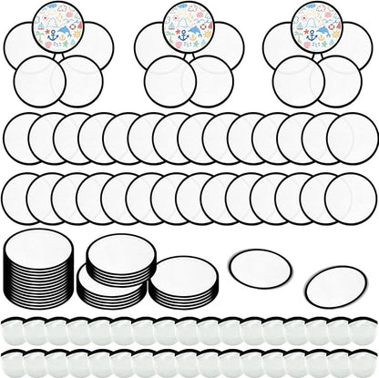 Foldable Flying Disc Fans Set with Bags, 9.8 Inch Black Egde Fabric Beach Flying Disc for Wedding